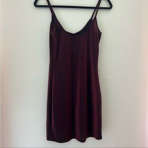 Semi Sheer Sparkle Scoop Back Mini Dress